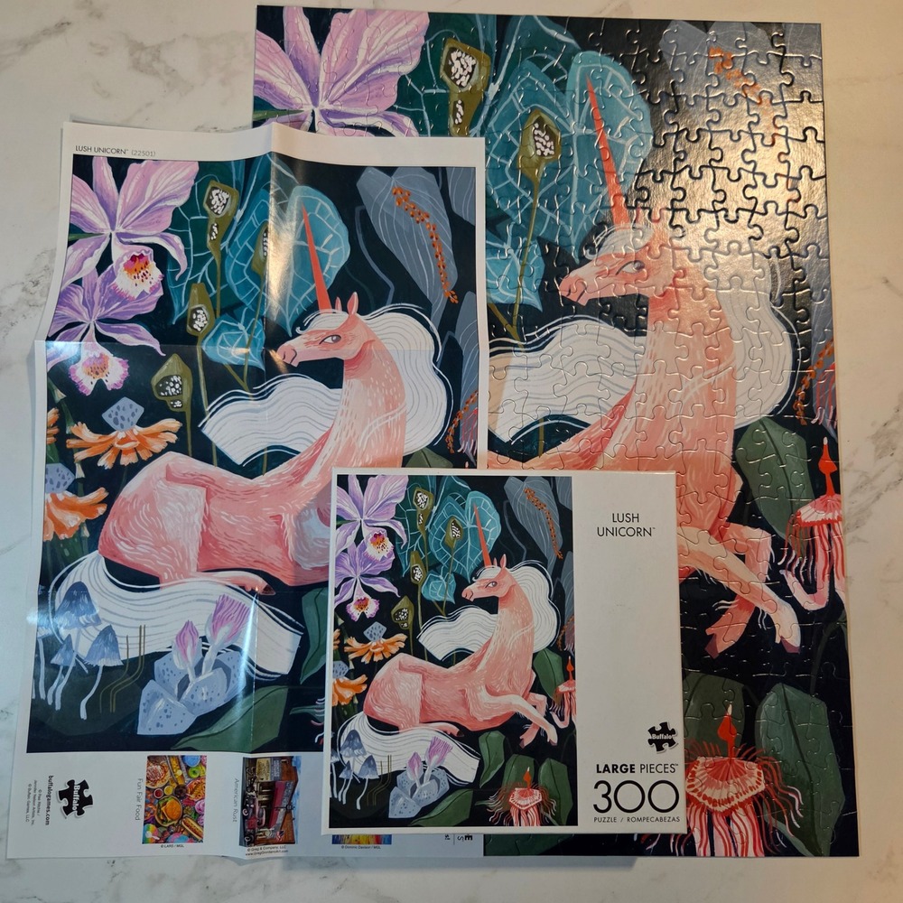 Buffalo Games Lush Unicorn 300 Large Piece Jigsaw‎ Puzzle 15x21